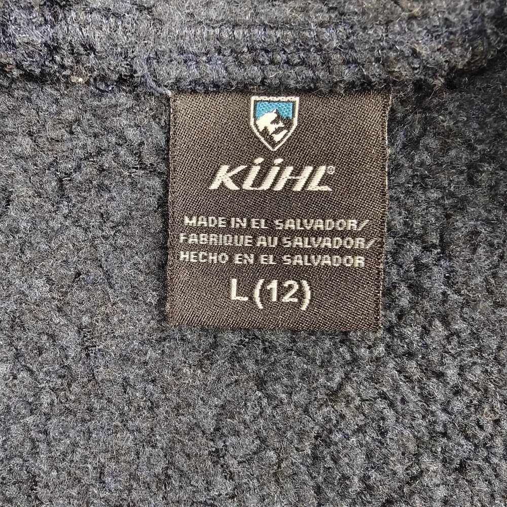 Kuhl Jacket Kids‎ 12 Blue Fleece Hooded Full Zip Lined Pockets Casual Warm
